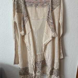 Miss Me Cream and Tan Cardigan